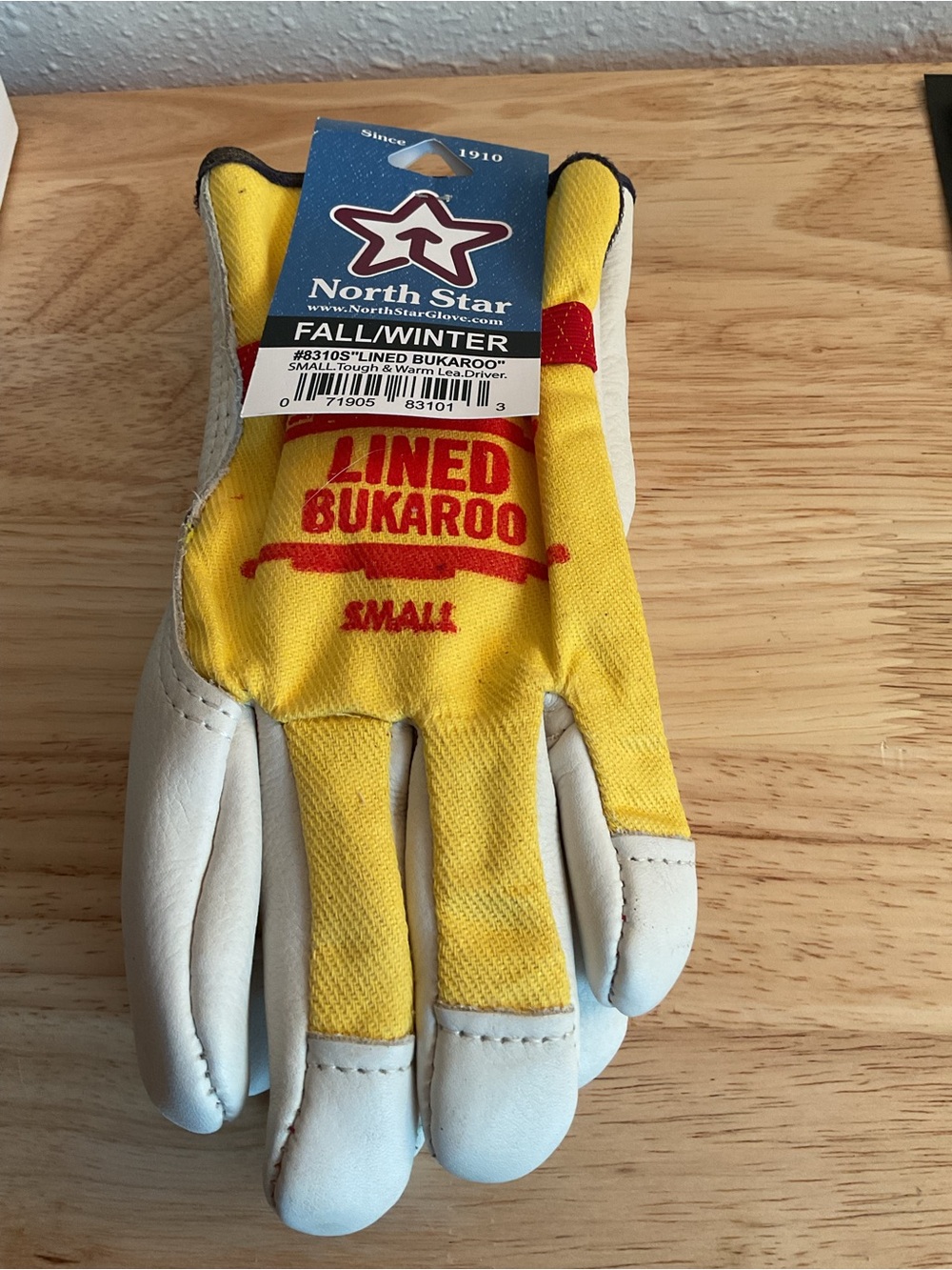 Lined Bukaroo Gloves - Yellow/White - Small